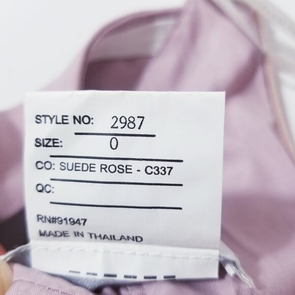 Dessy Collection Suede Rose Bridesmaid Dress Maxi Gown - Picture 13 of 14